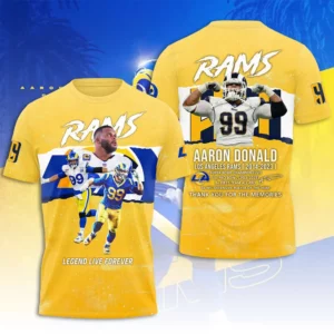 Aaron Donald X Los Angeles Rams Yellow T shirt XXLTEE0424ZO