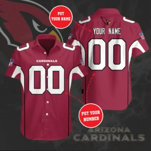 Arizona Cardinals 3D Short Sleeve Dress Shirt 04