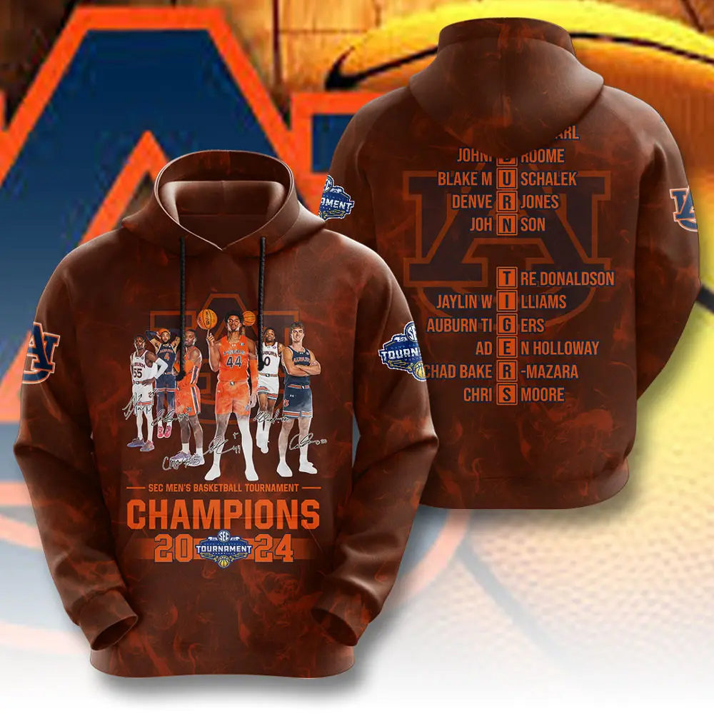 Auburn Tigers Mens Basketball Hoodie XXLTEE0424N