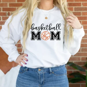Basketball Mom Oversized Sweatshirt White 1