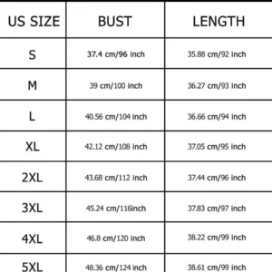Batwing Pocket Dress Sizechart
