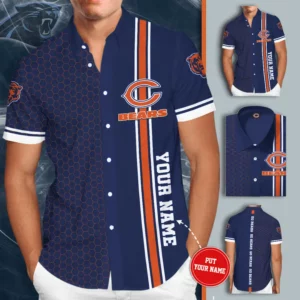 Chicago Bears 3D Short Sleeve Dress Shirt 02
