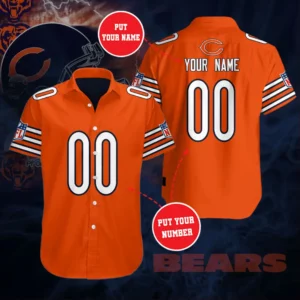 Chicago Bears 3D Short Sleeve Dress Shirt 03