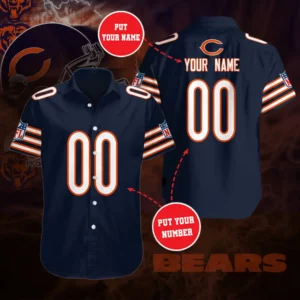 Chicago Bears 3D Short Sleeve Dress Shirt 04