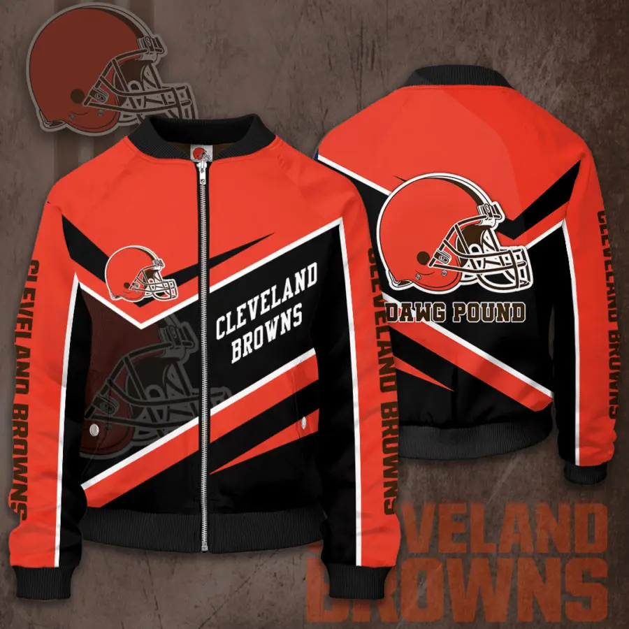 Cleveland Browns 3D Bomber Jacket 02