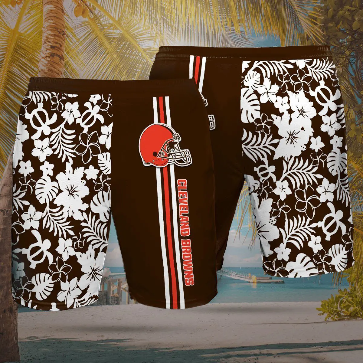 Cleveland Browns 3D Hawaiian Shorts