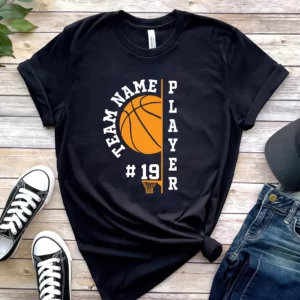 Custom Basketball Black Oversized T shirt 1
