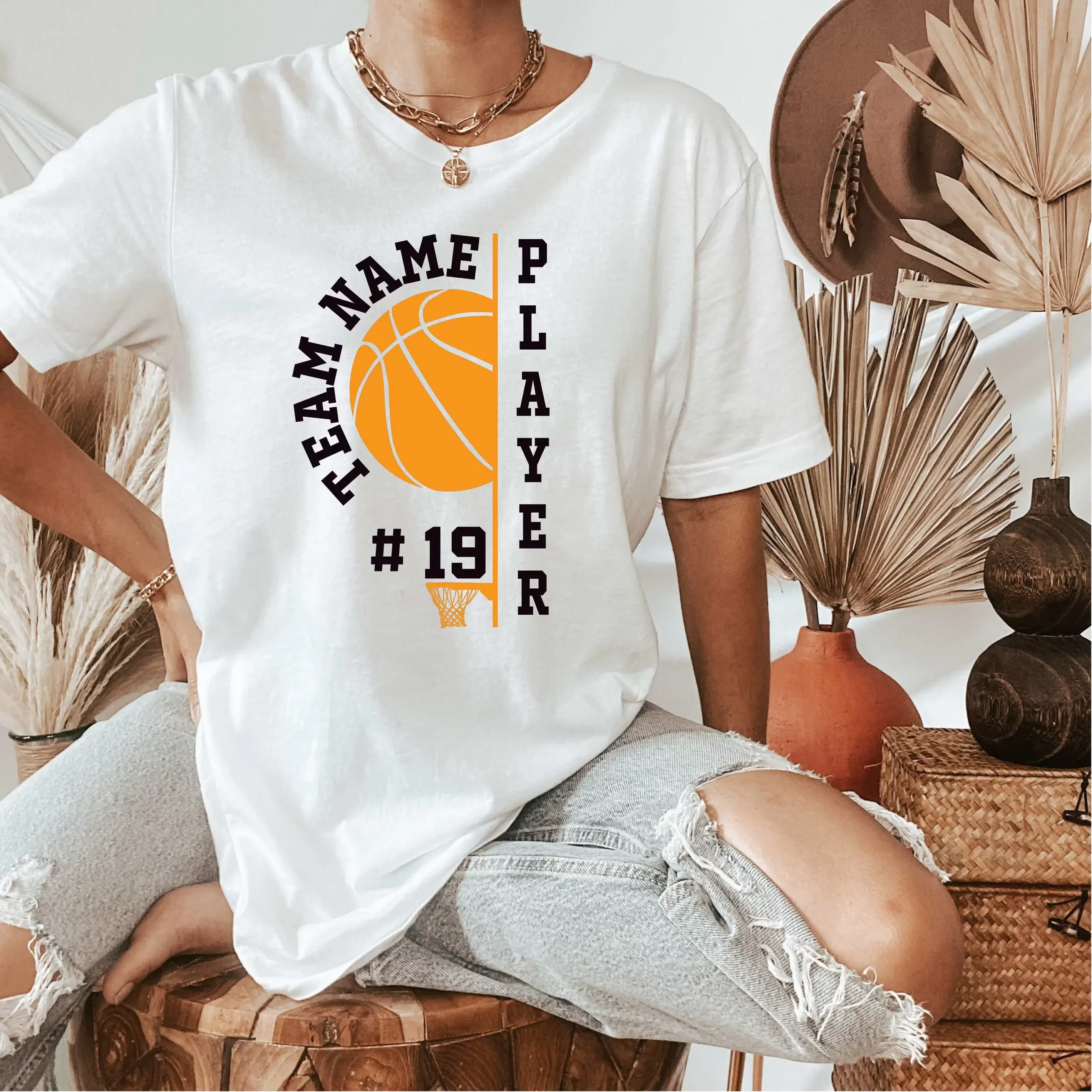 Custom Basketball White Oversized T shirt 1