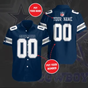 Dallas Cowboys 3D Short Sleeve Dress Shirt 05