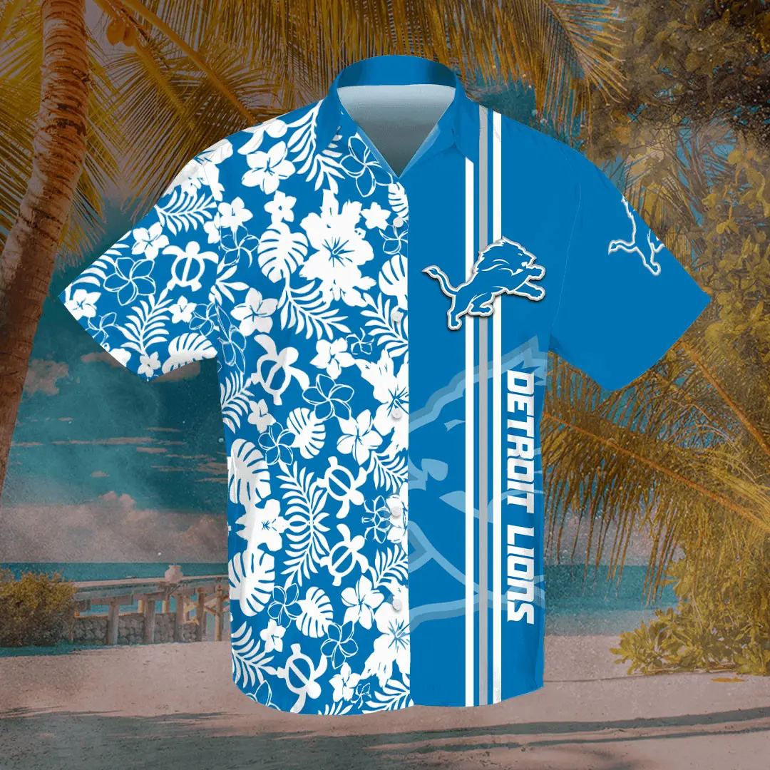 Detroit Lions 3D Hawaiian Shirt 01