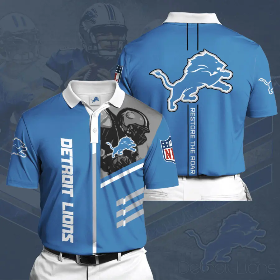 Detroit Lions 3D Polo 01