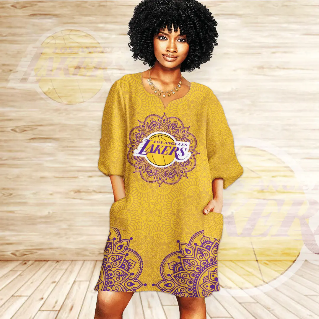 FAN designed Los Angeles Lakers LAL NBA Dashiki Dress