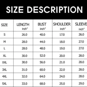 Hoodie Sizechart 2022