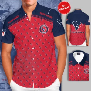 Houston Texans 3D Short Sleeve Dress Shirt 05