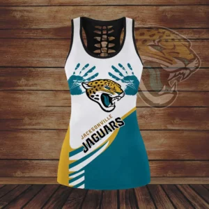 Jacksonville Jaguars Hollow Tank Top Leggings 02