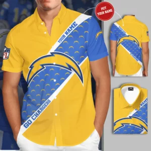 Los Angeles Chargers 3D Short Sleeve Dress Shirt 03