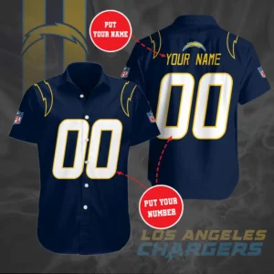 Los Angeles Chargers 3D Short Sleeve Dress Shirt 05