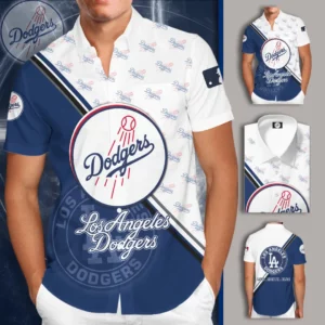 Los Angeles Dodgers 3D Short Sleeve Dress Shirt 01