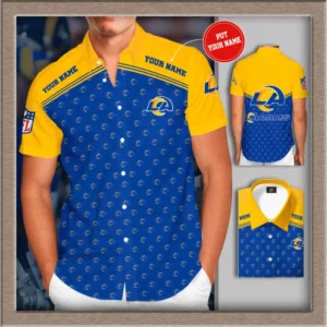 Los Angeles Rams 3D Short Sleeve Dress Shirt 02