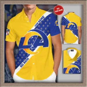 Los Angeles Rams 3D Short Sleeve Dress Shirt 03