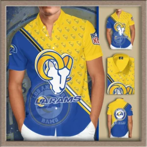 Los Angeles Rams 3D Short Sleeve Dress Shirt 04