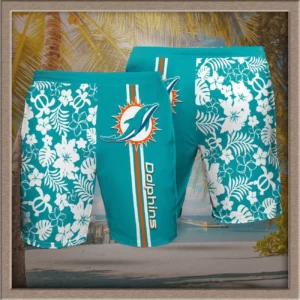 Miami Dolphins 3D Hawaiian Shorts 01