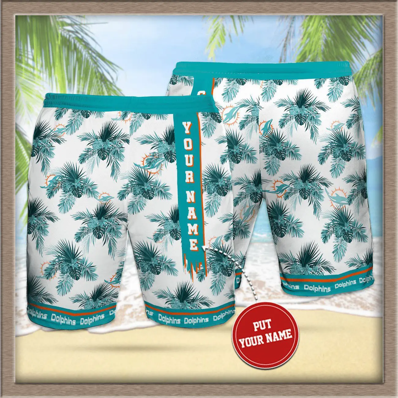 Miami Dolphins 3D Hawaiian Shorts 02