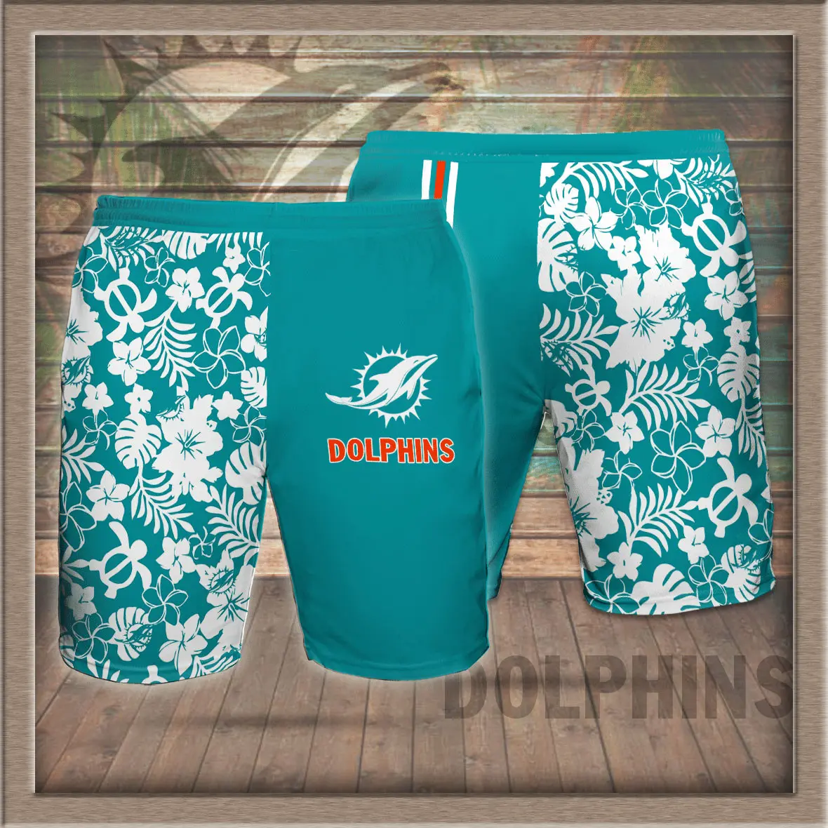 Miami Dolphins 3D Hawaiian Shorts