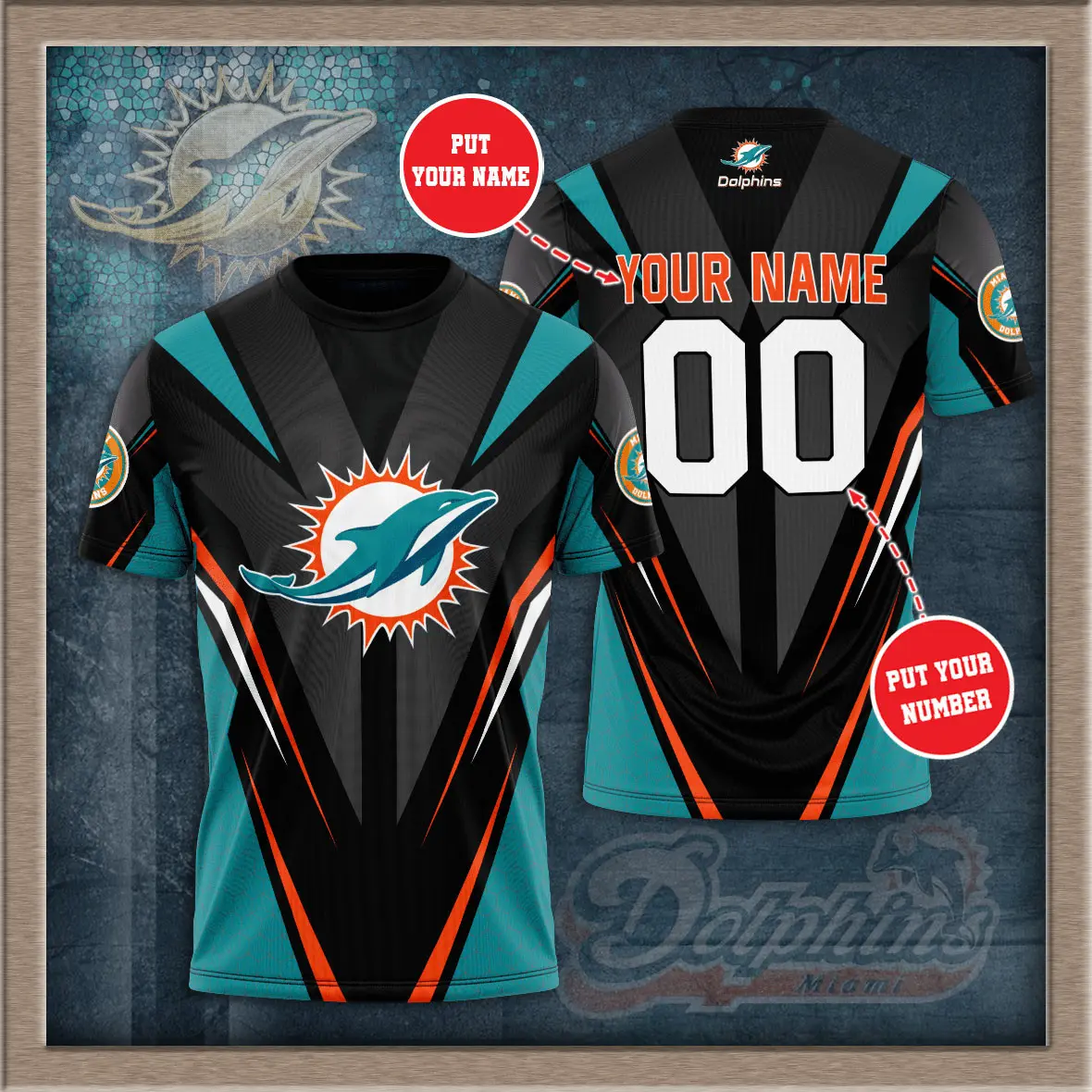 Miami Dolphins 3D T shirt 03