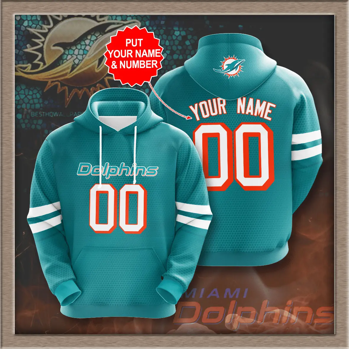 Miami Dolphins 3D hoodie 010