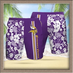 Minnesota Vikings 3D Hawaiian Shorts