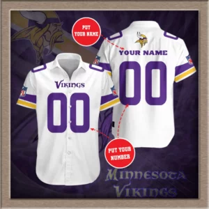 Minnesota Vikings 3D Short Sleeve Dress Shirt 05