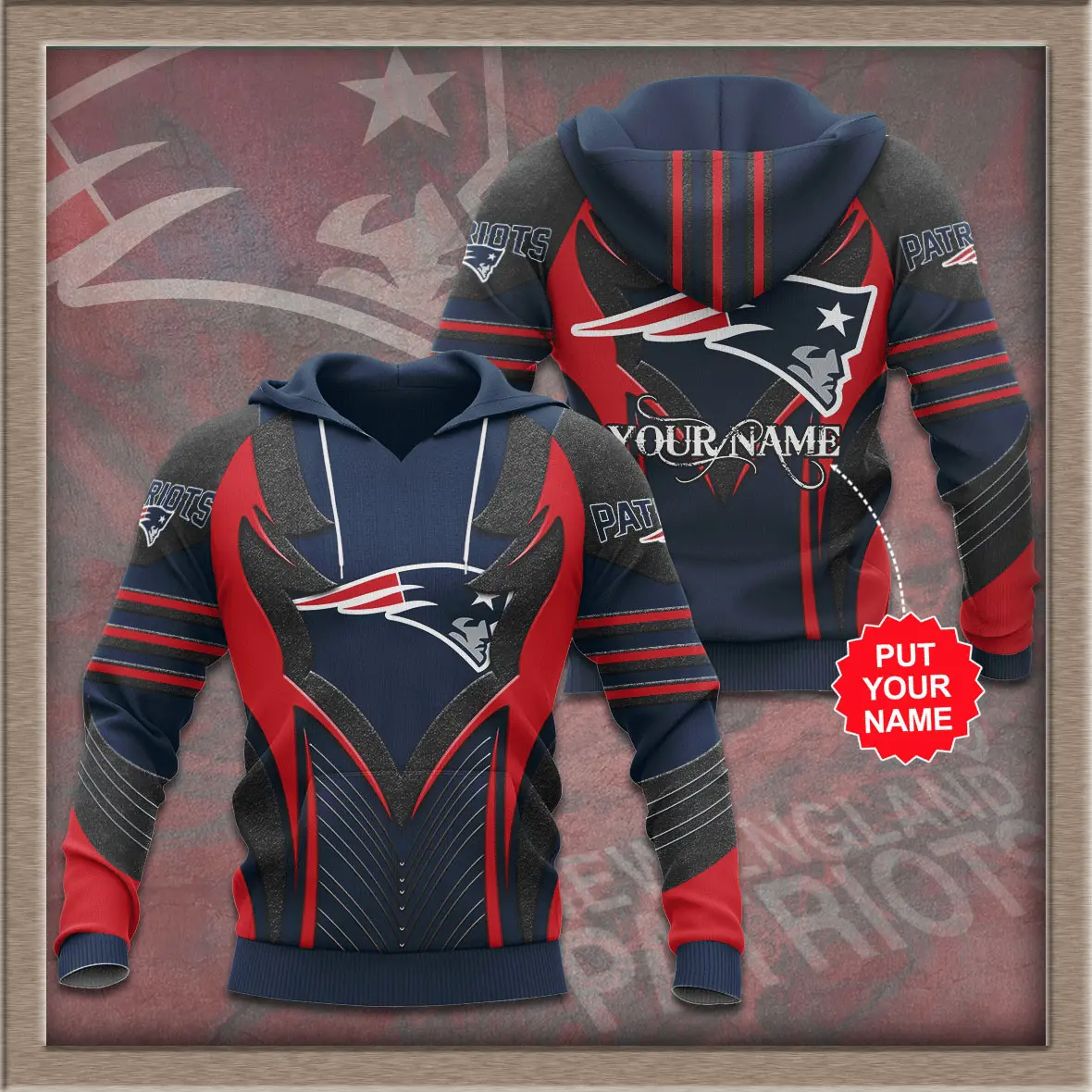 New England Patriots 3D hoodie 02