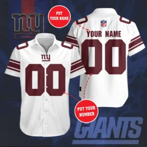 New York Giants 3D Short Sleeve Dress Shirt 05