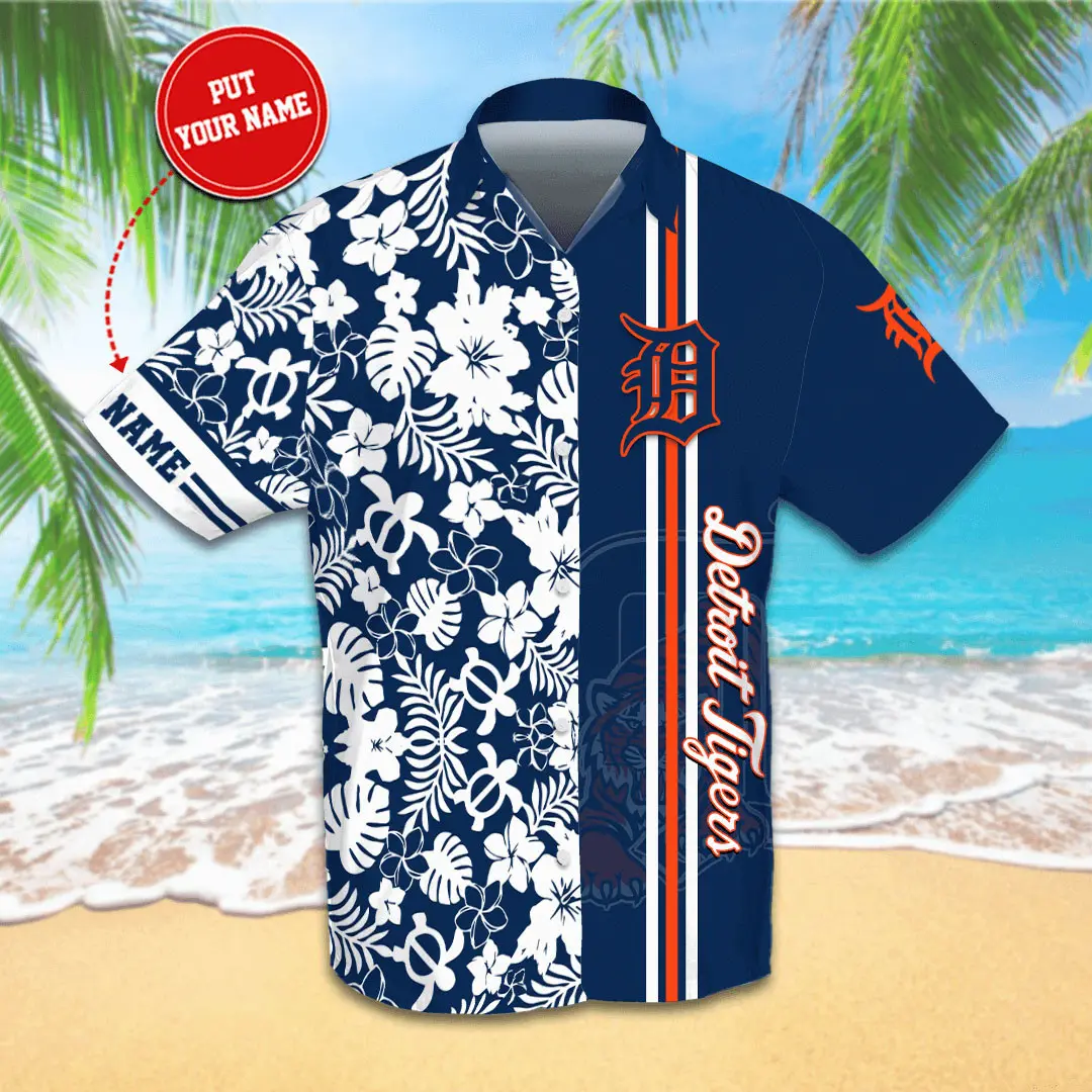 Personalised Detroit Tigers Hawaiian Shirt