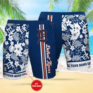 Personalised Detroit Tigers Hawaiian Shorts