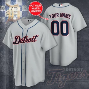 Personalised Detroit Tigers jersey shirt Grey