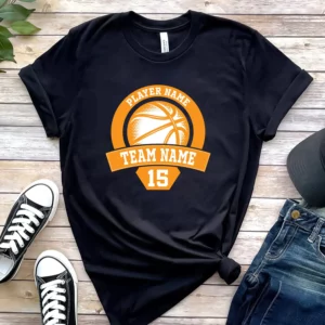 Personalized Basketball Black Oversized T shirt 1