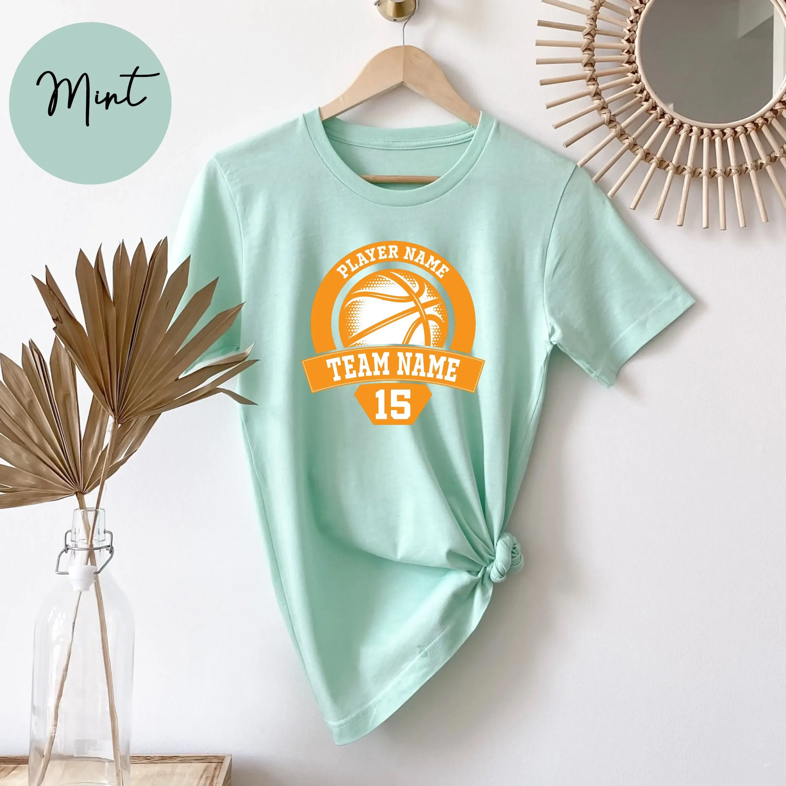 Personalized Basketball Mint Oversized T shirt 1