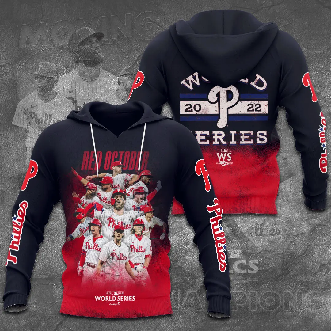 Philadelphia Phillies Red October 3D Hoodie