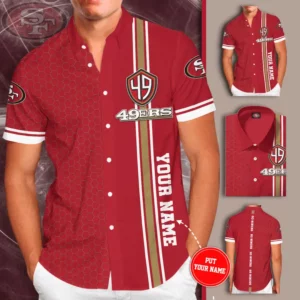 San Francisco 49ers 3D Short Sleeve Dress Shirt 01