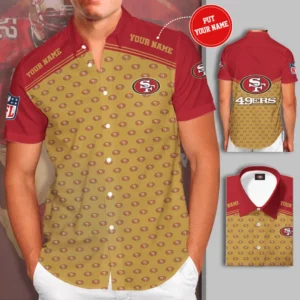San Francisco 49ers 3D Short Sleeve Dress Shirt 03