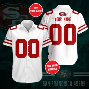 San Francisco 49ers 3D Short Sleeve Dress Shirt 04