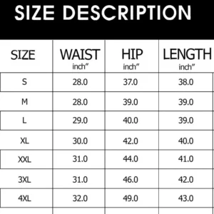 Sweatpants sizechart 2022
