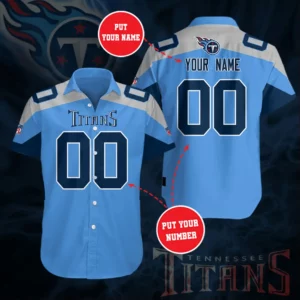 Tennessee Titans 3D Short Sleeve Dress Shirt 06