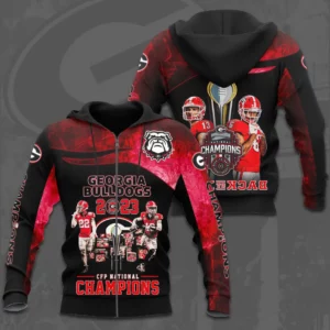 The best Georgia Bulldogs 3D zip hoodie 01