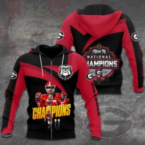 The best Georgia Bulldogs 3D zip hoodie 03