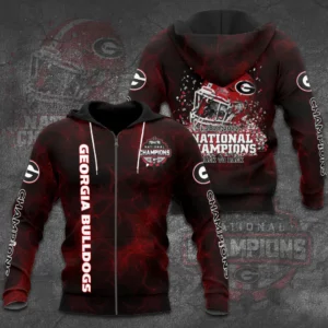 The best Georgia Bulldogs 3D zip hoodie 04