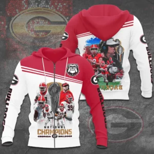 The best Georgia Bulldogs 3D zip hoodie 07