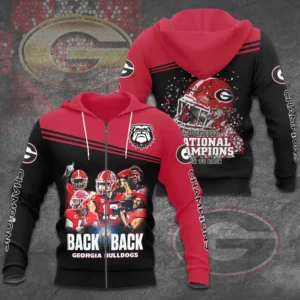 The best Georgia Bulldogs 3D zip hoodie 08